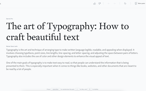 Font pairing generator