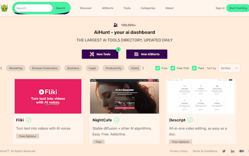 AiHunt - Your daily AI dashboard