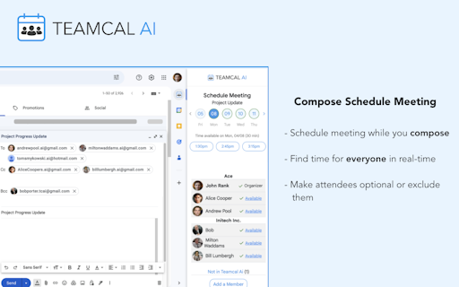 TEAMCAL AI Chrome Extension for Gmail