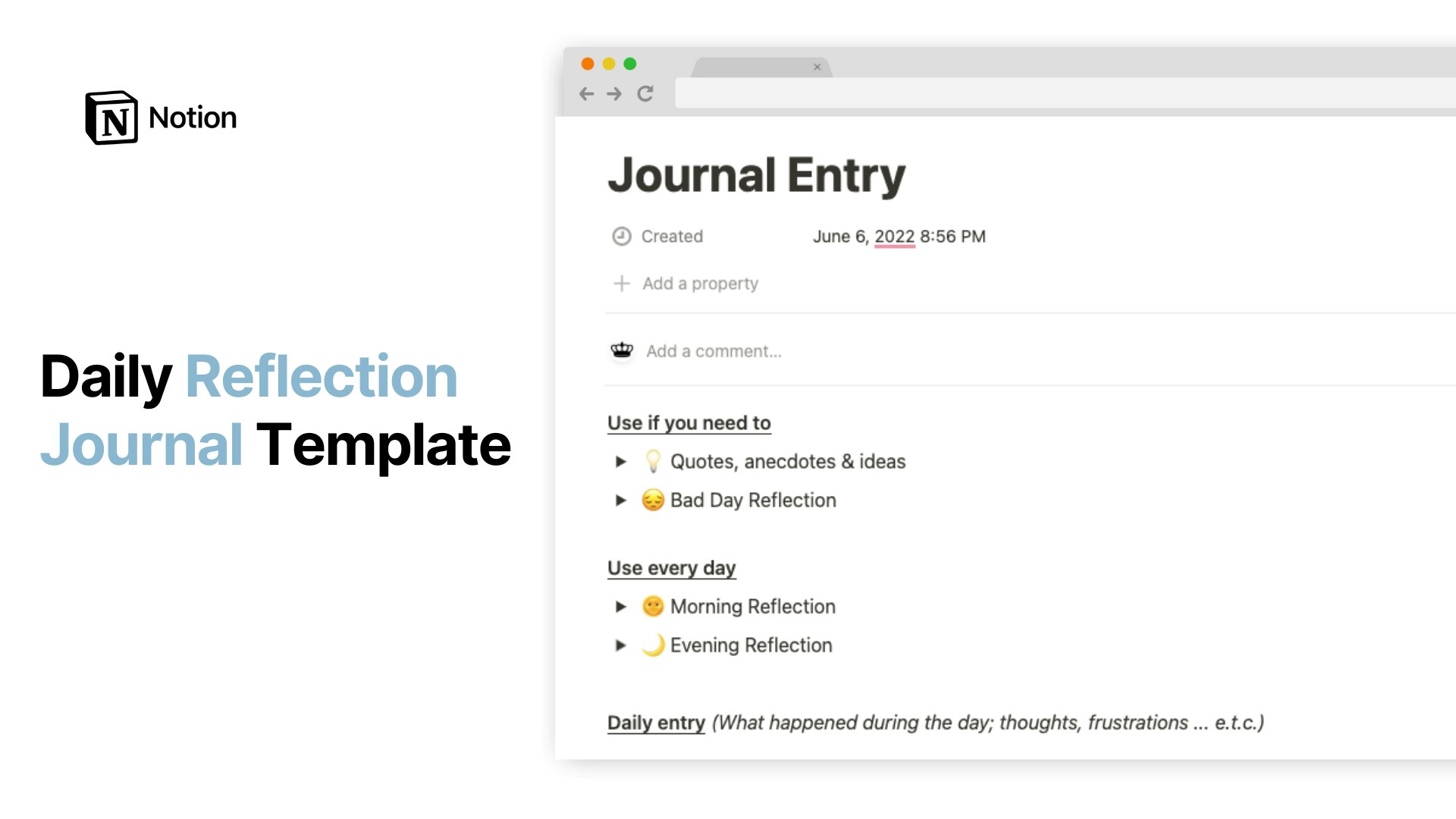 Daily Reflection Journal