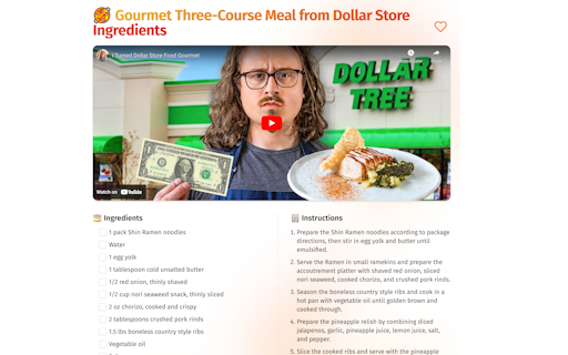 Reel2Recipe