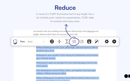 Shakespeare AI Writing Toolbar