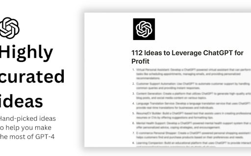 112 ChatGPT Business Ideas