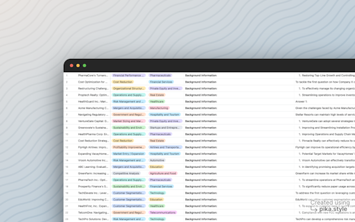 Consulting Case Database