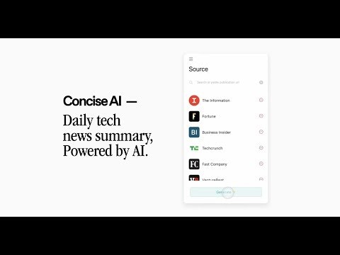 Tech News Summary by Concise AI