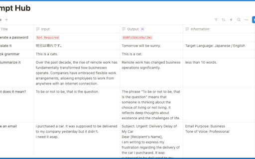 Notion AI Prompt Hub