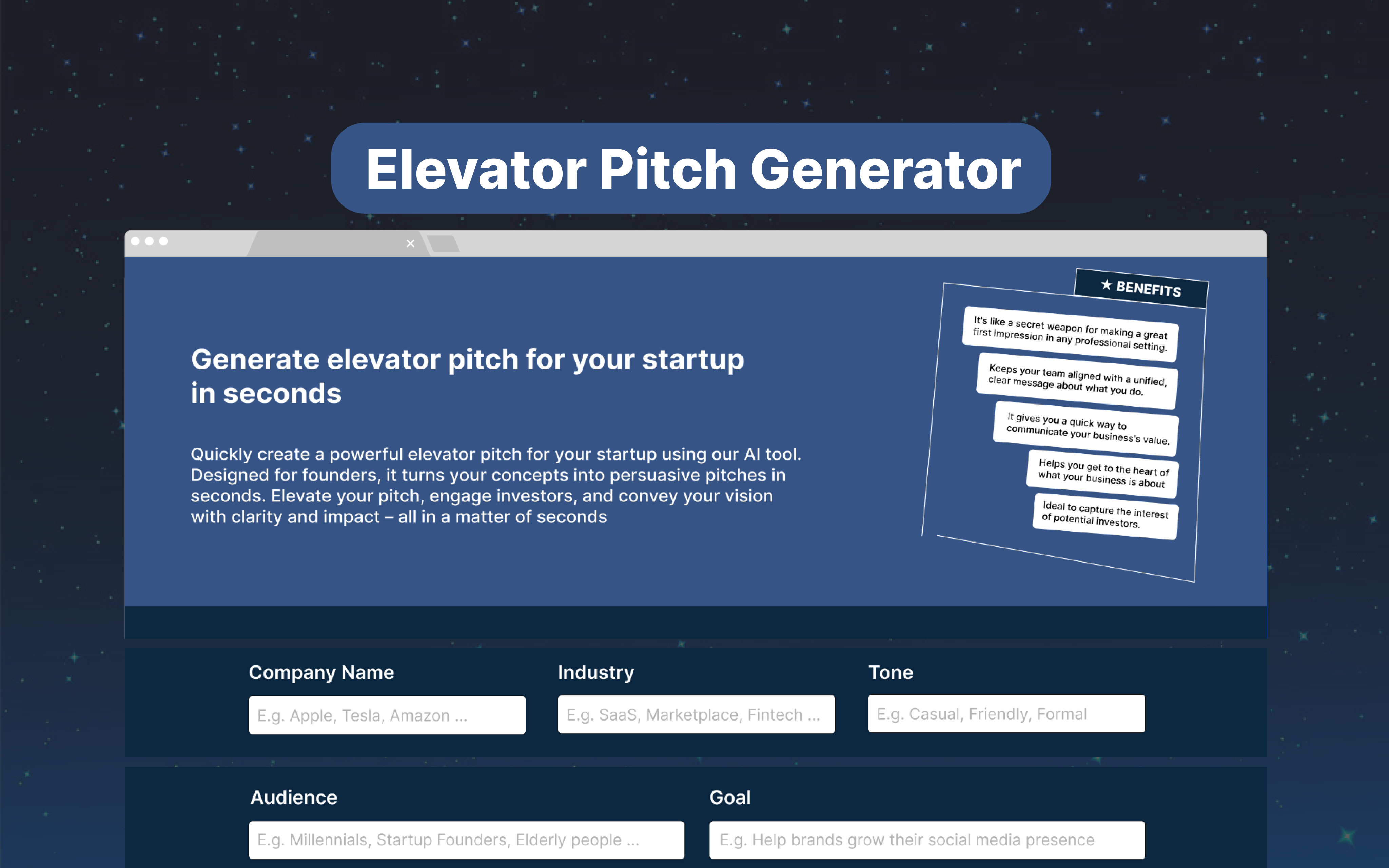 Elevator Pitch Generator
