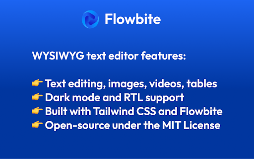 Flowbite WYSIWYG