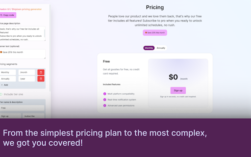 Pricing Page Generator