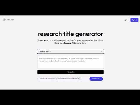 Research Title Generator