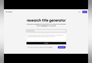 Research Title Generator
