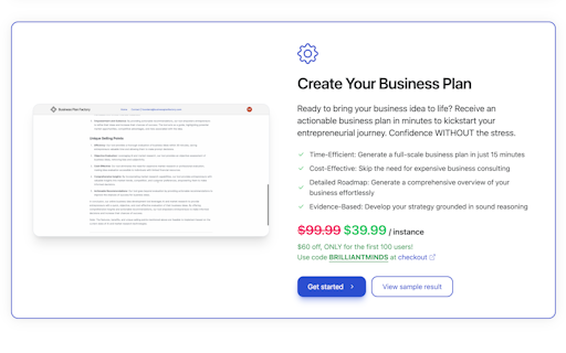 Business Plan Factory