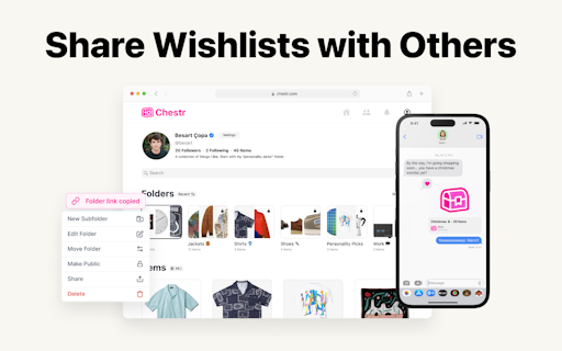 Chestr Wishlist 1.0 Web + iOS App
