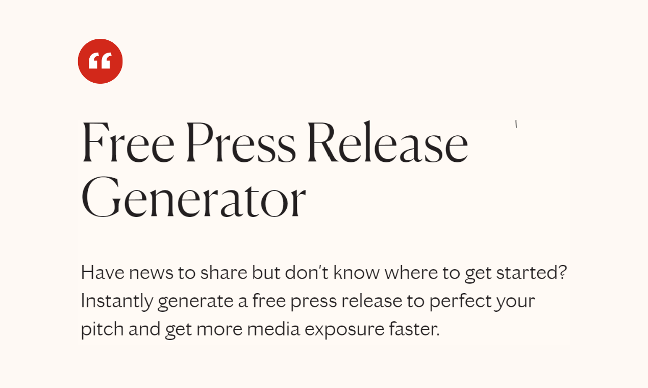 AI Press Release Generator by Press Hook