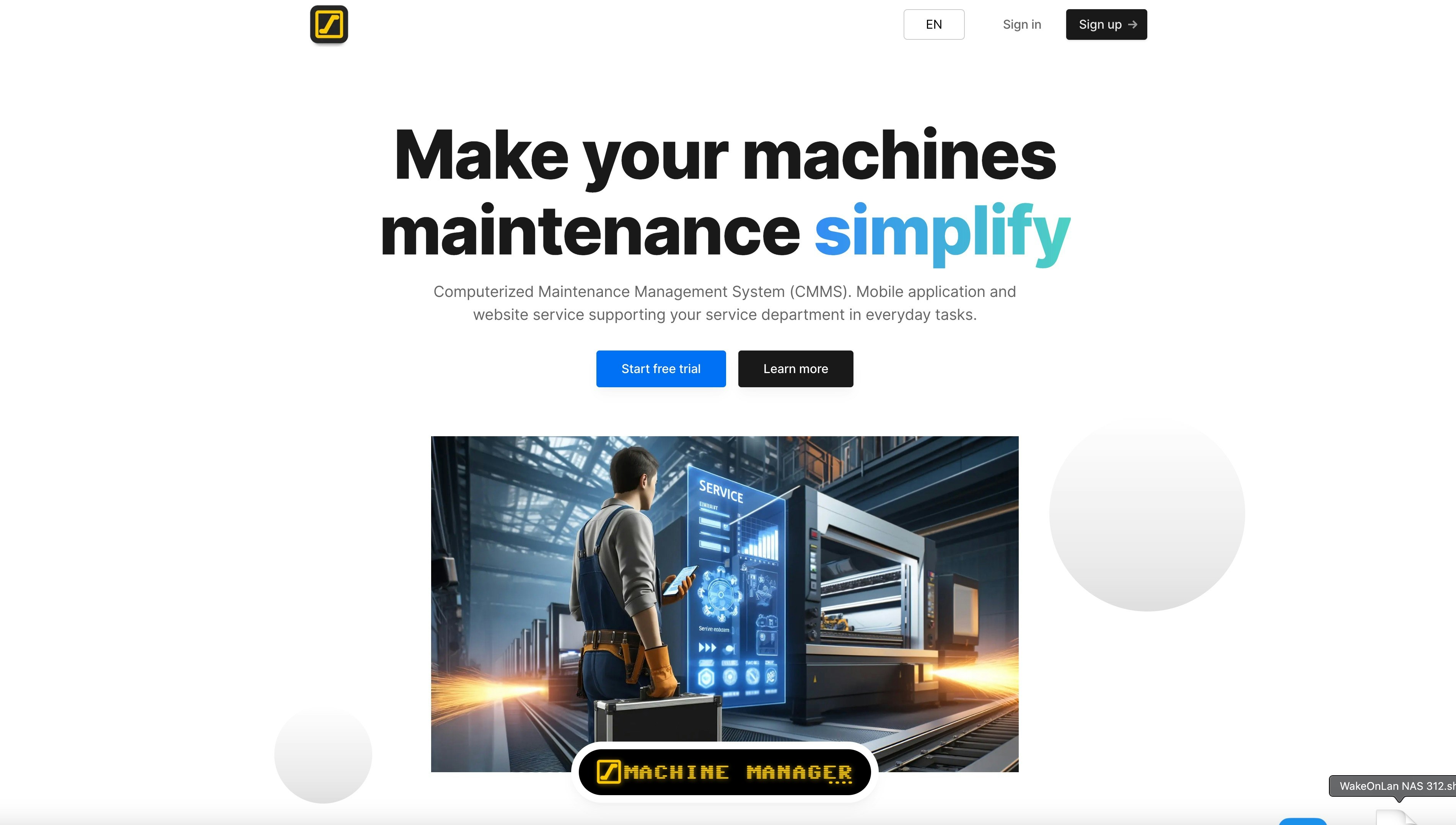 Machine Manager (CMMS)