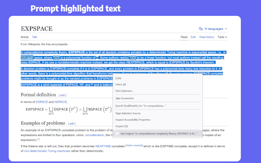 Enigma - ChatGPT Sidebar Extension