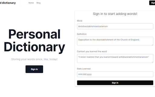 Personal Dictionary