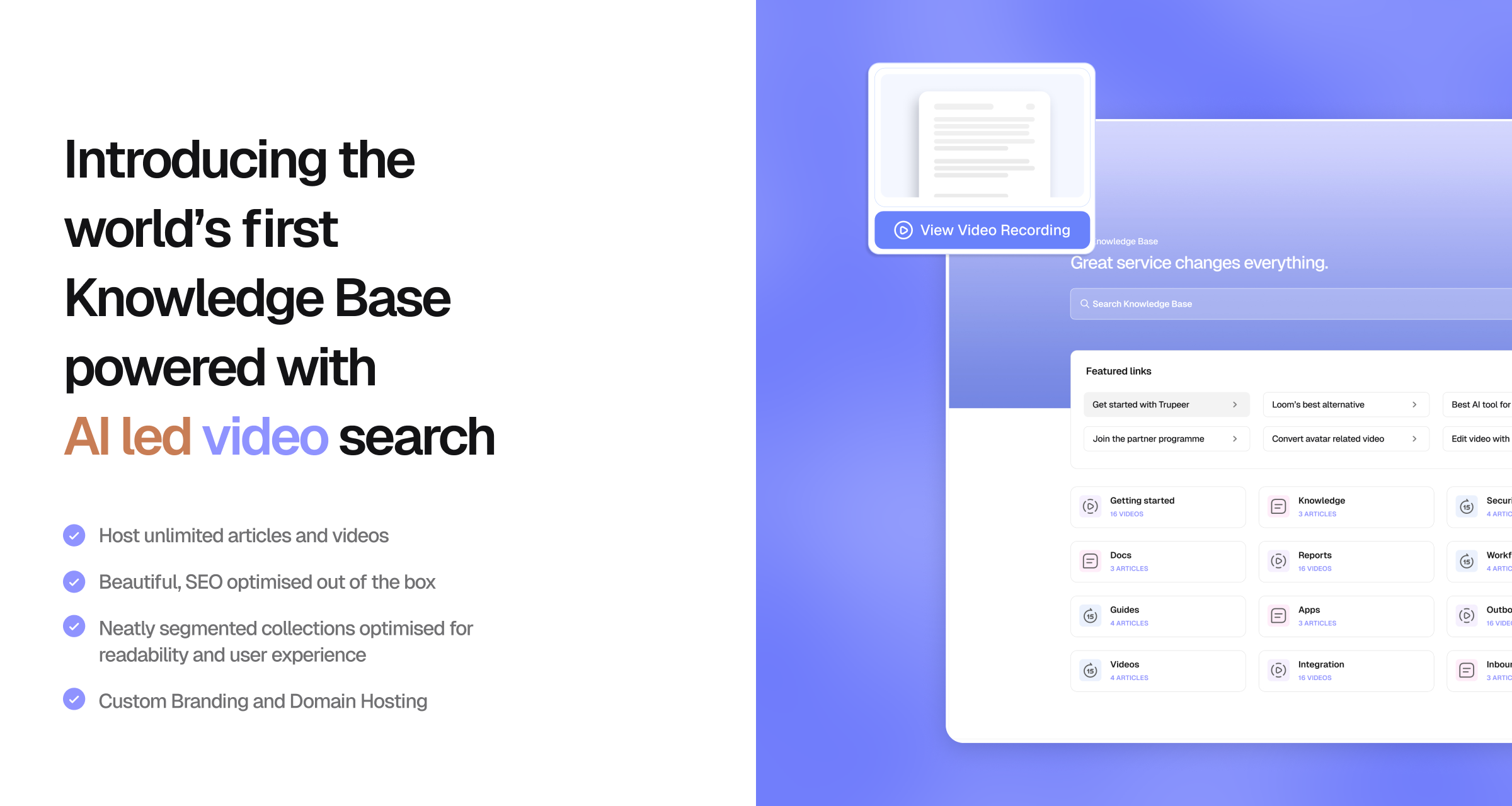 Trupeer: Knowledge Base with AI Search