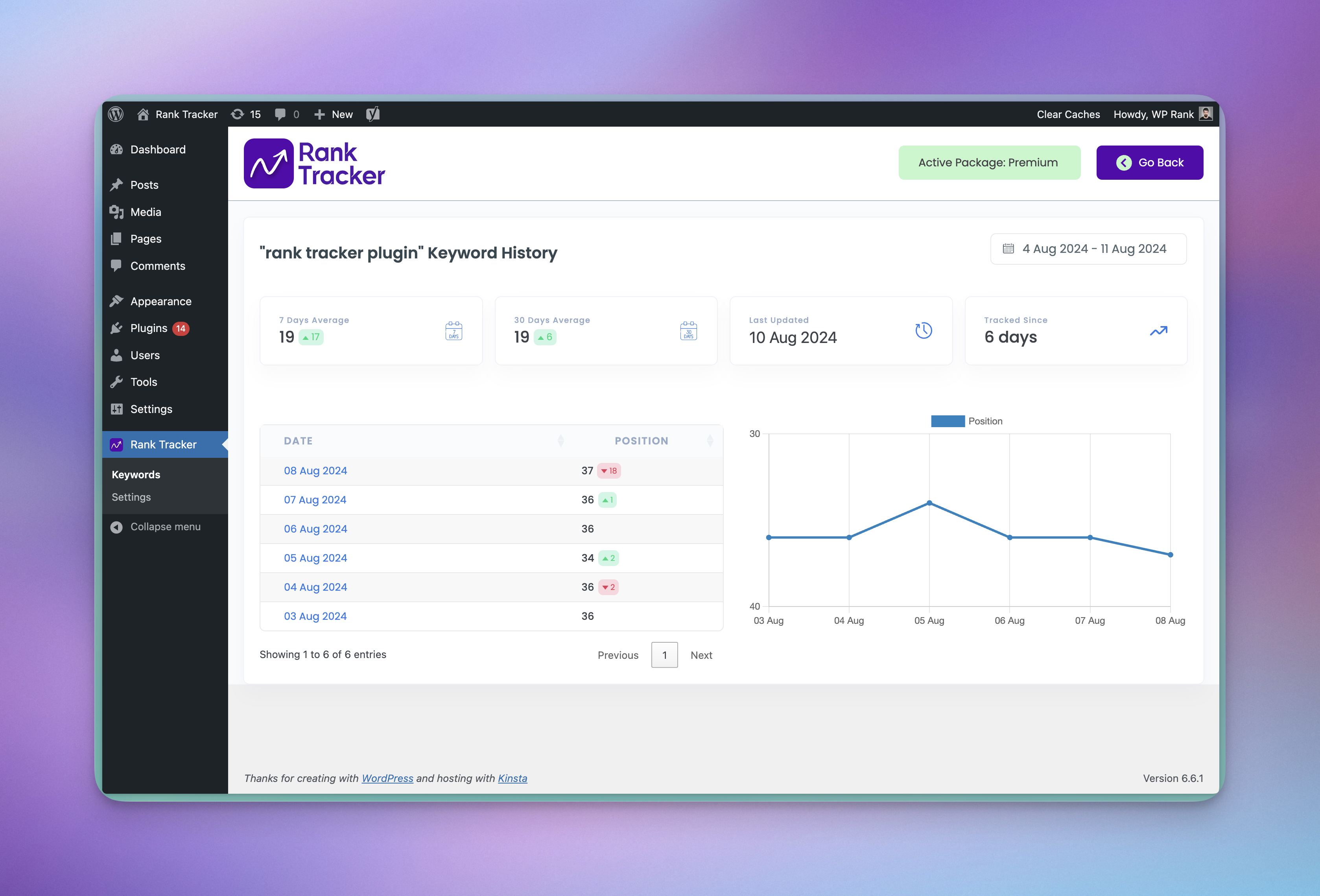 Rank Tracker - WordPress Plugin