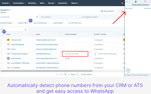 TimelinesAI WhatsApp chrome extension