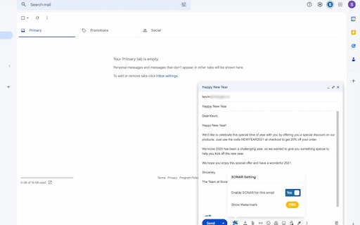 SONAR - An Email Tracker for Gmail