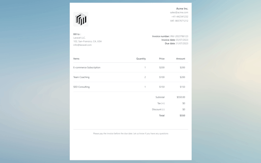 Free Invoice Maker