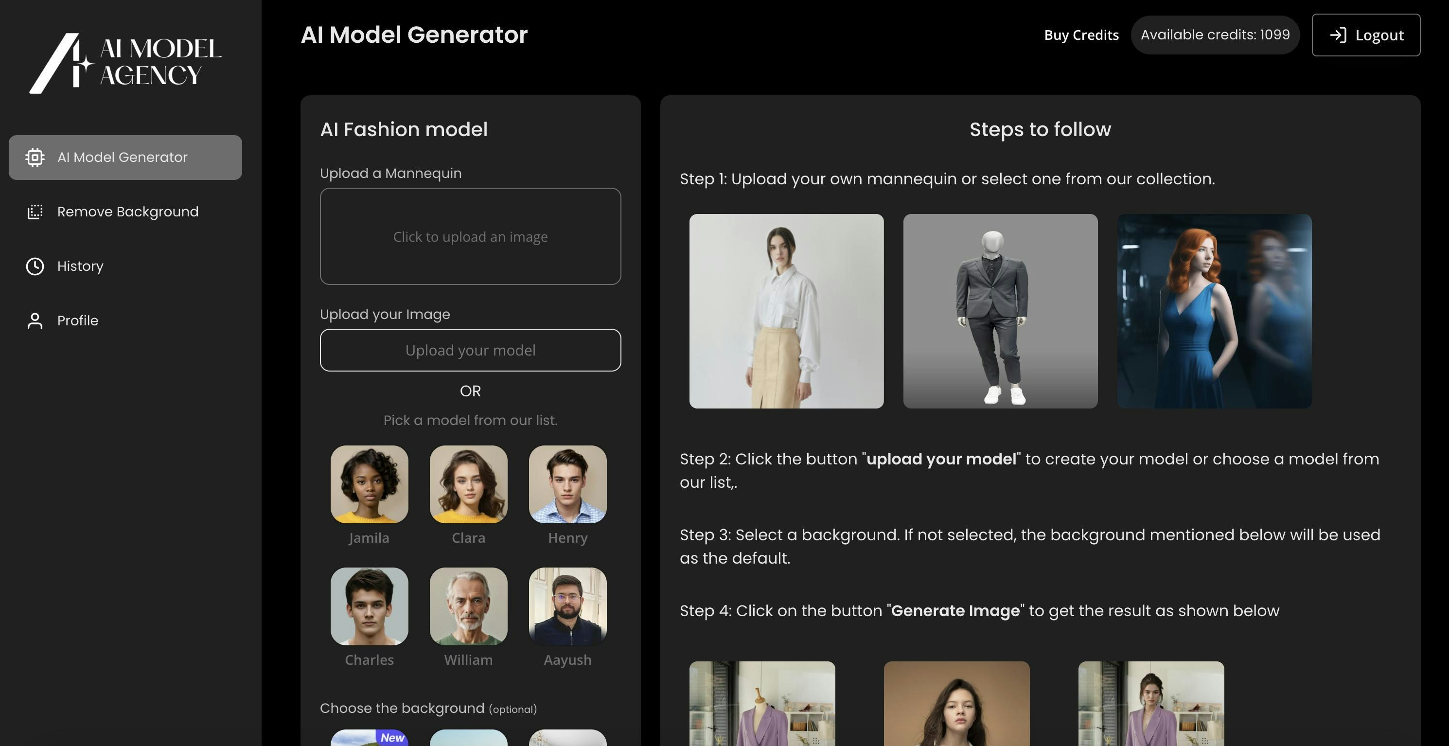 AI Model Agency: Fashion Model Tool