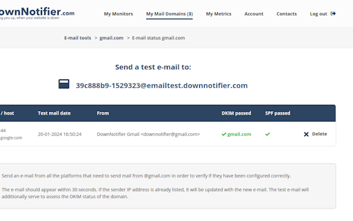 Email deliverability validator