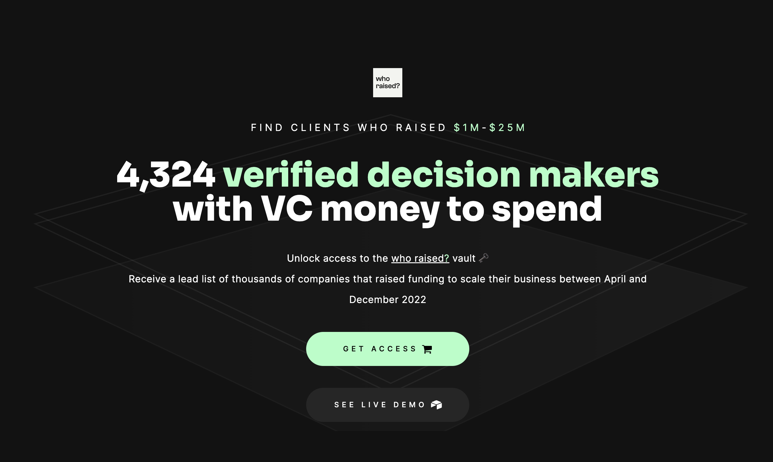 who raised? lead list vault