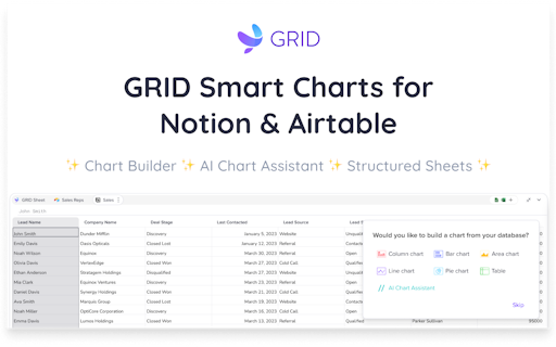GRID Smart Charts for Notion & Airtable