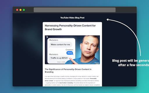 Youtube to Blog Post Generator