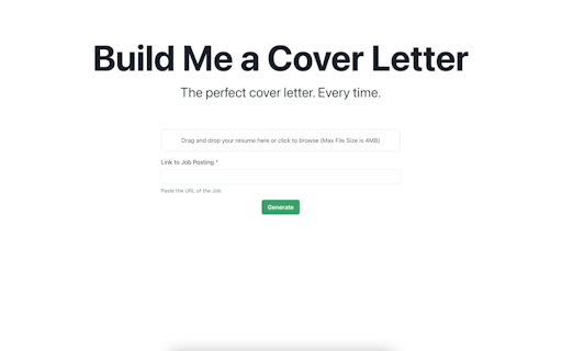 Build Me A Cover Letter