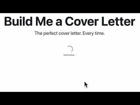 Build Me A Cover Letter