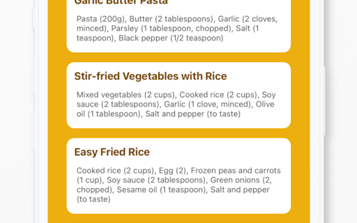 Fridge2Food - Transform food into meals