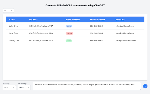 ChatGPT Tailwind Components