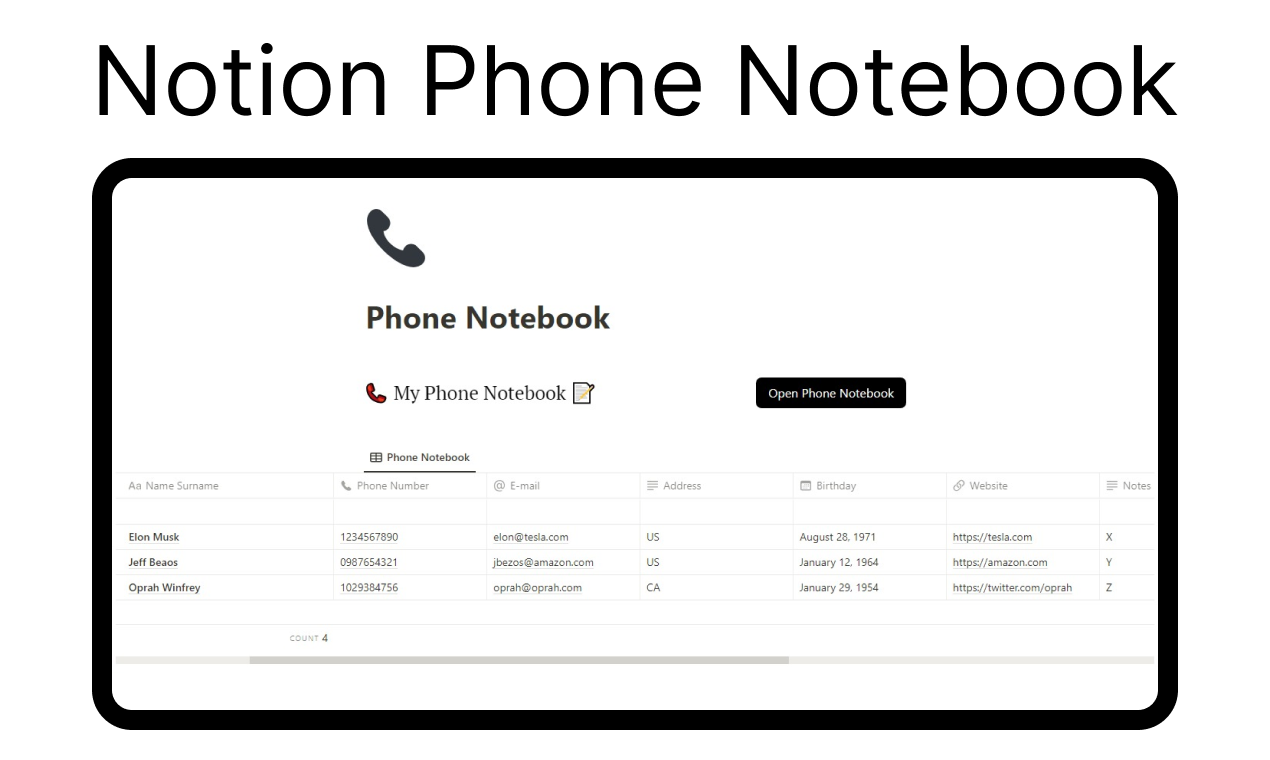 Notion Phone Notebook