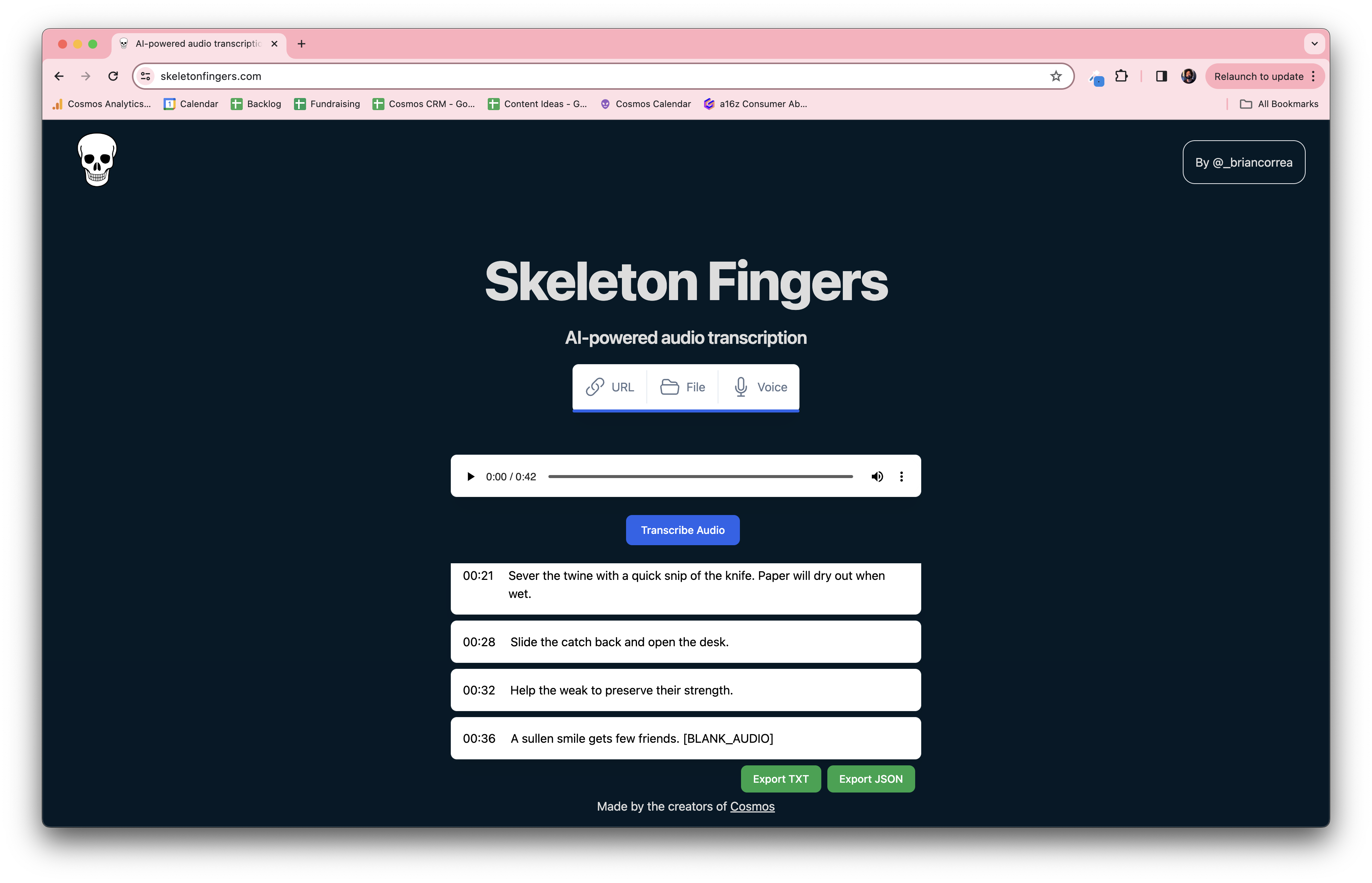 Skeleton Fingers