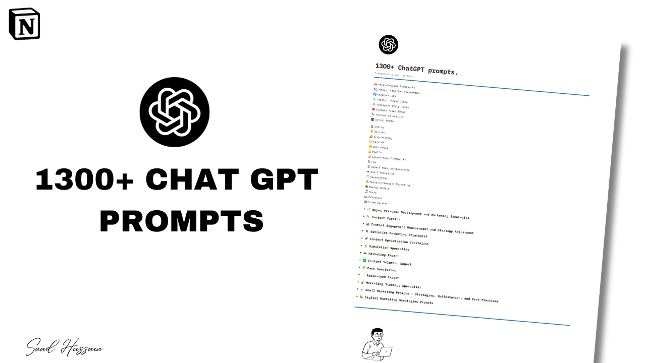 1300+ Premium Chat GPT Prompts