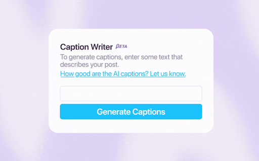 Later’s AI Social Media Caption Writer