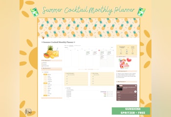 Summer Cocktail Monthly Planner