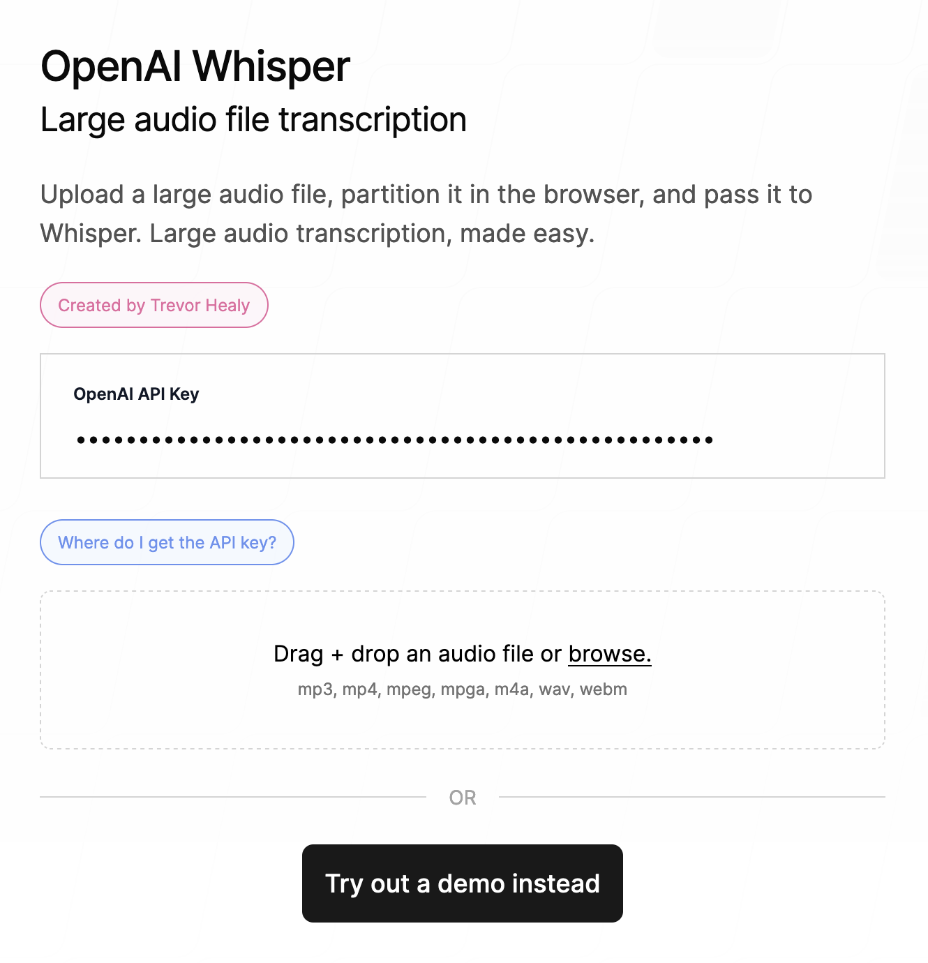 Whisper for Large Audio