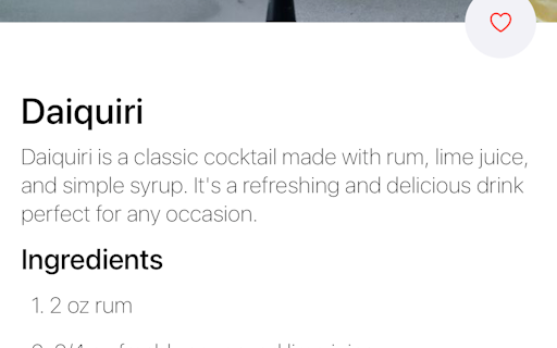 One Shot - Cocktail Recipes