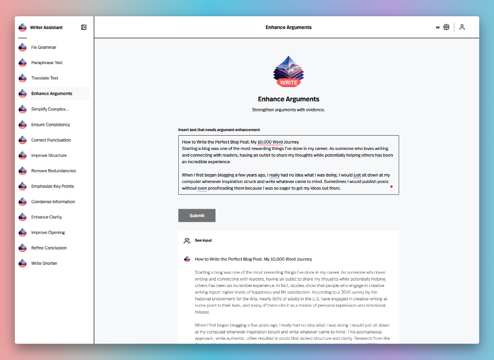 Bundly Writer Assistant
