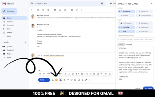 Secure ChatGPT Email Writer for Gmail