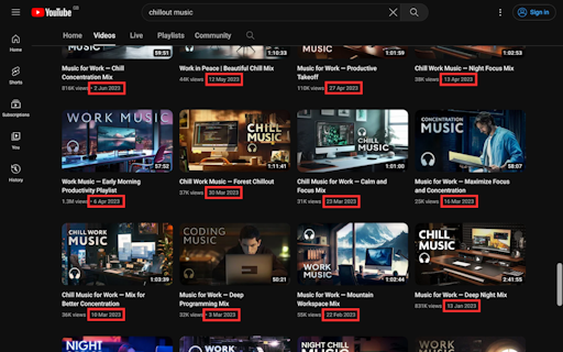 Show YouTube Video Upload Date