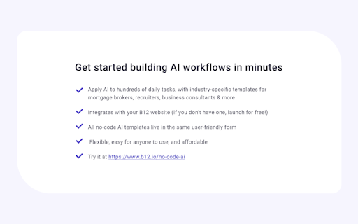 B12 No-code AI