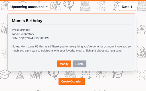 Occasion Alerts