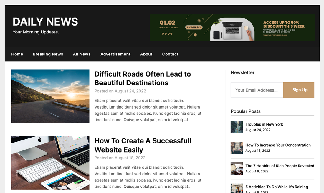 Daily Newspaper WordPress Theme
