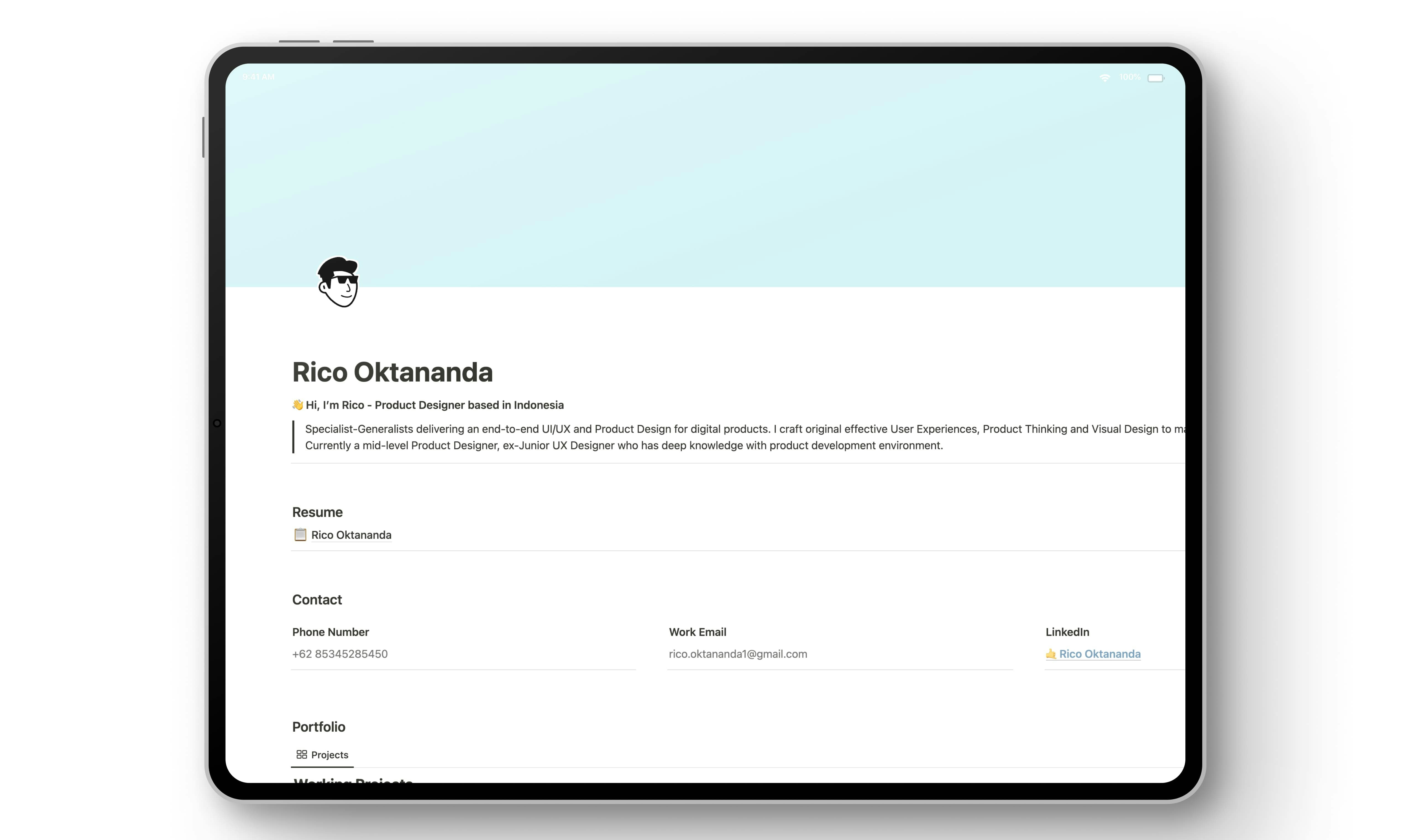 Free UX Portfolio Template