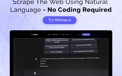 Webtap - AI Web Scraper